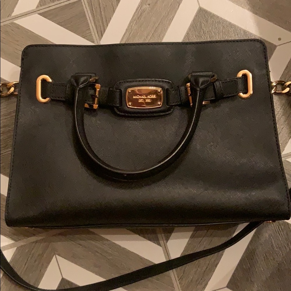 Michael Kors black leather bag